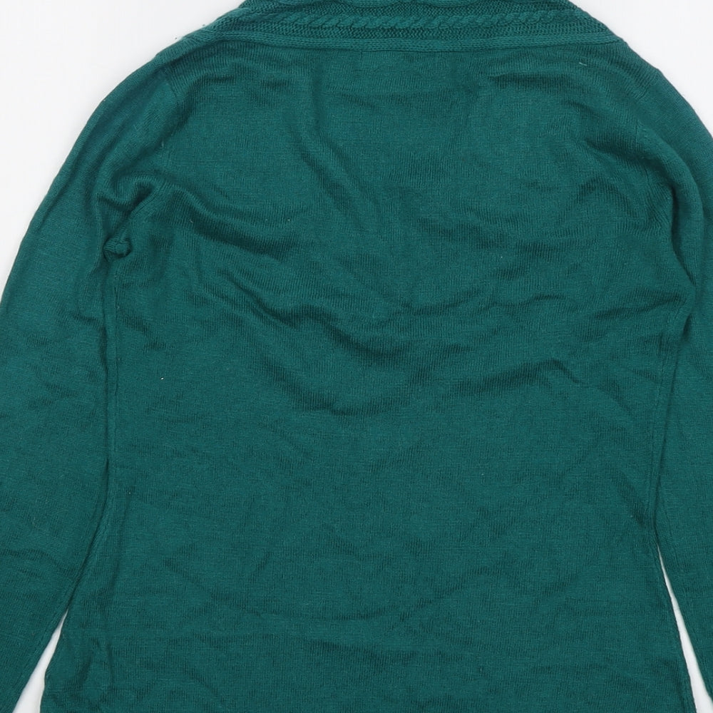 Banana Republic Womens Green V-Neck Nylon Pullover Jumper Size S