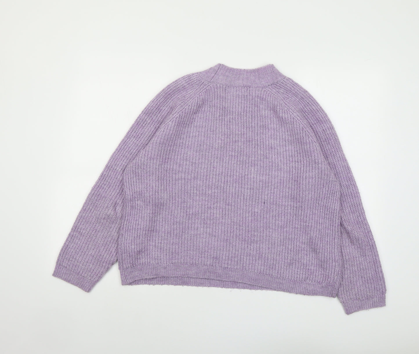 Only Womens Purple Mock Neck Acrylic Pullover Jumper Size M
