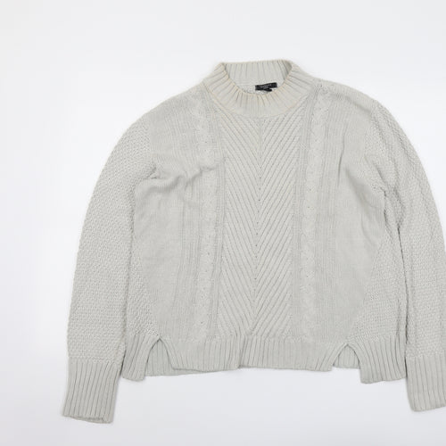 Therapy Womens Grey Crew Neck Cotton Pullover Jumper Size L