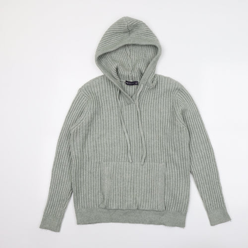 Marks and Spencer Womens Green V-Neck Polyester Pullover Jumper Size M