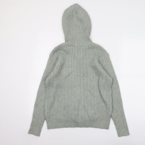 Marks and Spencer Womens Green V-Neck Polyester Pullover Jumper Size M