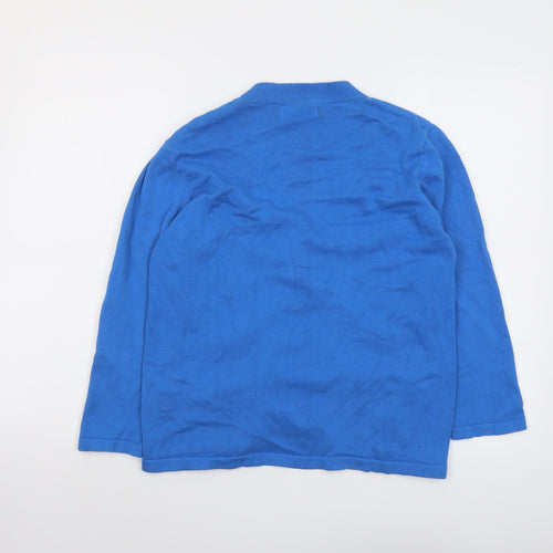 Adini Womens Blue V-Neck Cotton Cardigan Jumper Size XS