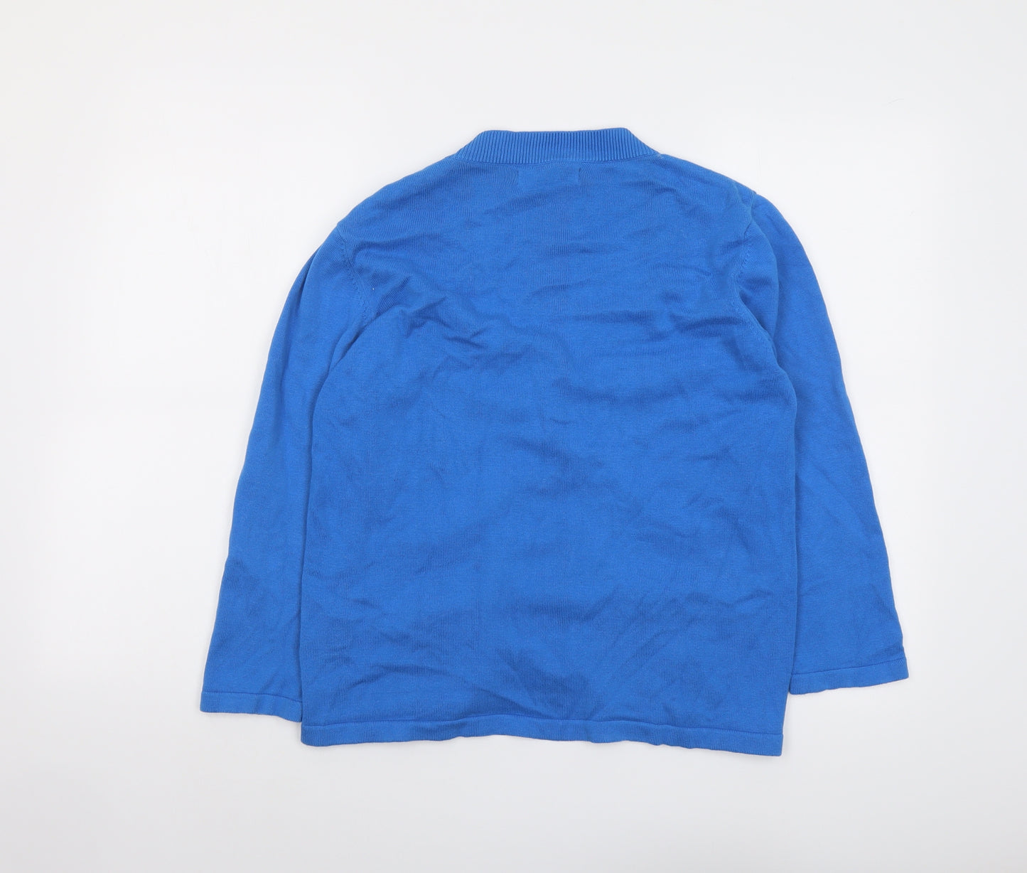 Adini Womens Blue V-Neck Cotton Cardigan Jumper Size XS