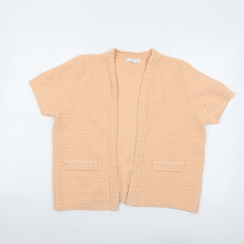 Mango Womens Pink V-Neck Acrylic Cardigan Jumper Size L