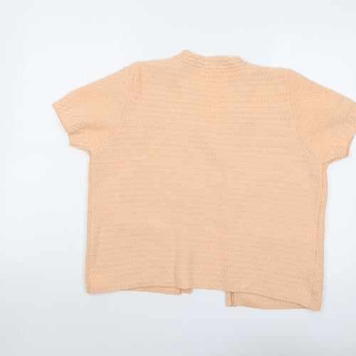 Mango Womens Pink V-Neck Acrylic Cardigan Jumper Size L