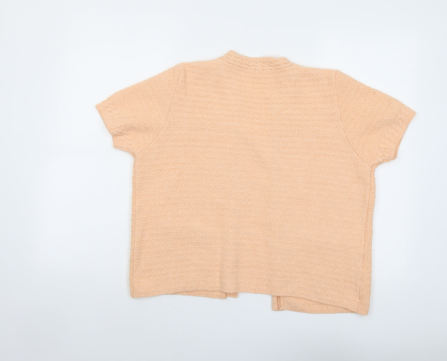 Mango Womens Pink V-Neck Acrylic Cardigan Jumper Size L