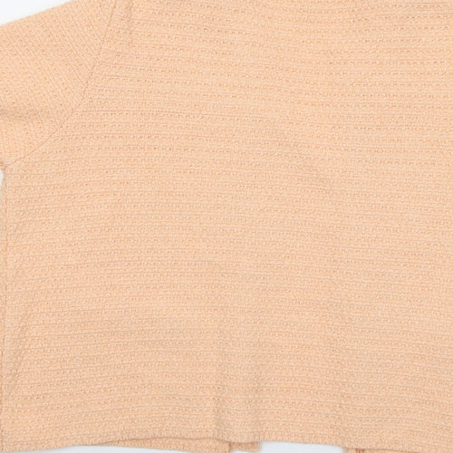 Mango Womens Pink V-Neck Acrylic Cardigan Jumper Size L