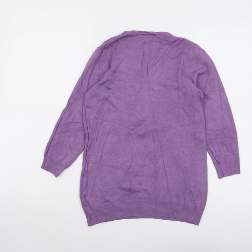 Marks and Spencer Womens Purple V-Neck Viscose Pullover Jumper Size 10