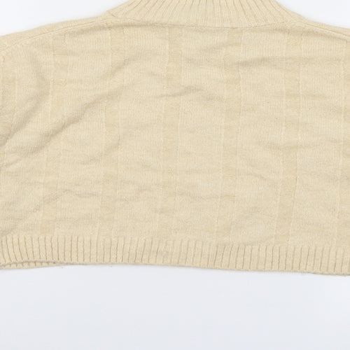 Zara Womens Ivory High Neck Acrylic Pullover Jumper Size S