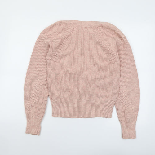 Gap Womens Pink Boat Neck Cotton Pullover Jumper Size XS