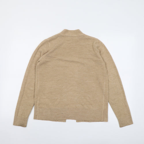 Marks and Spencer Womens Beige V-Neck Acrylic Cardigan Jumper Size S