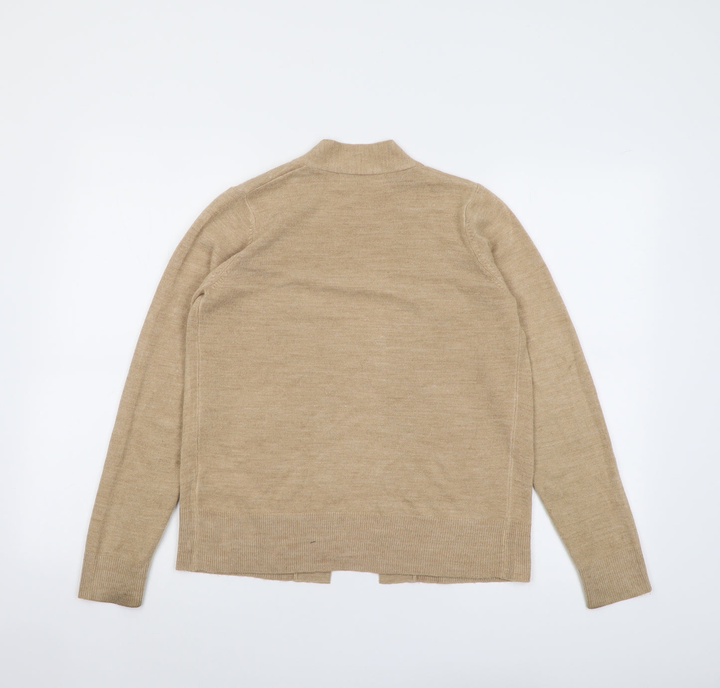 Marks and Spencer Womens Beige V-Neck Acrylic Cardigan Jumper Size S