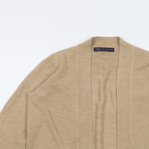 Marks and Spencer Womens Beige V-Neck Acrylic Cardigan Jumper Size S