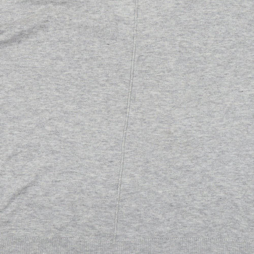 New Look Womens Grey V-Neck Nylon Pullover Jumper Size L