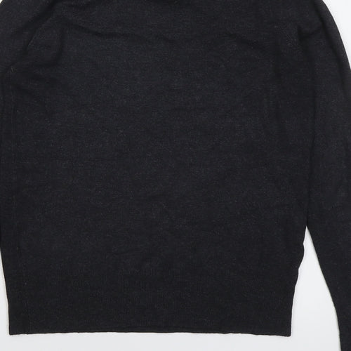 Zara Womens Grey Round Neck Viscose Pullover Jumper Size S
