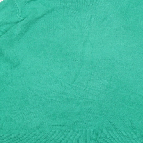 Marks and Spencer Womens Green Round Neck Acrylic Pullover Jumper Size 14