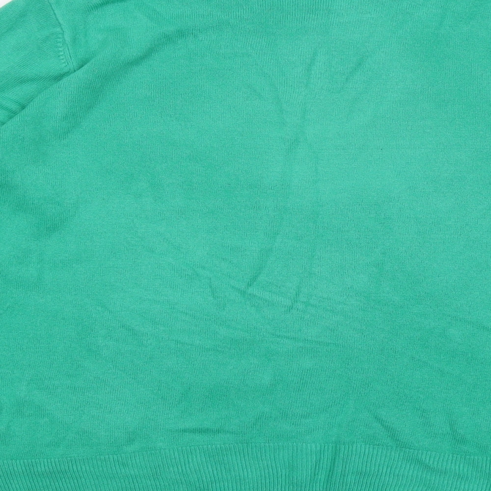 Marks and Spencer Womens Green Round Neck Acrylic Pullover Jumper Size 14