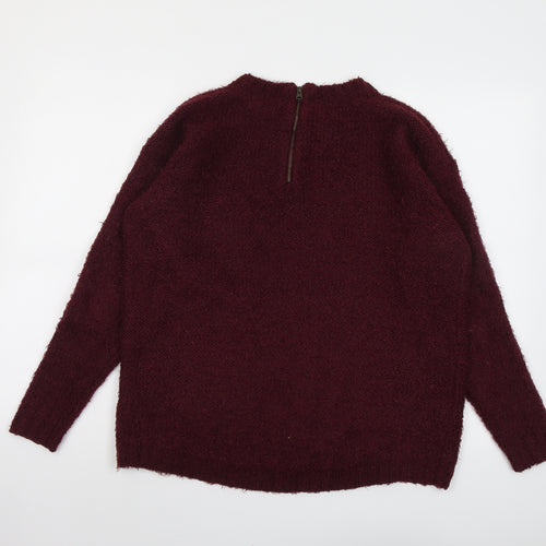Indigo Womens Purple Round Neck Acrylic Pullover Jumper Size 14