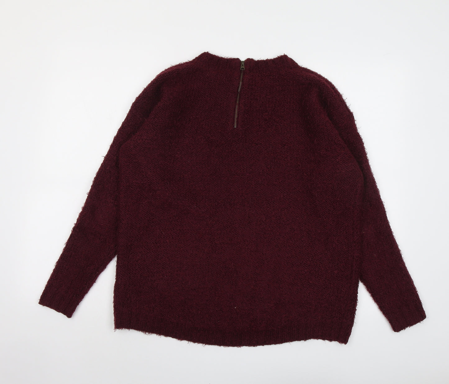 Indigo Womens Purple Round Neck Acrylic Pullover Jumper Size 14