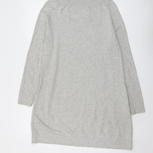 Escales Womens Grey Cotton Jumper Dress Size XL Round Neck Pullover