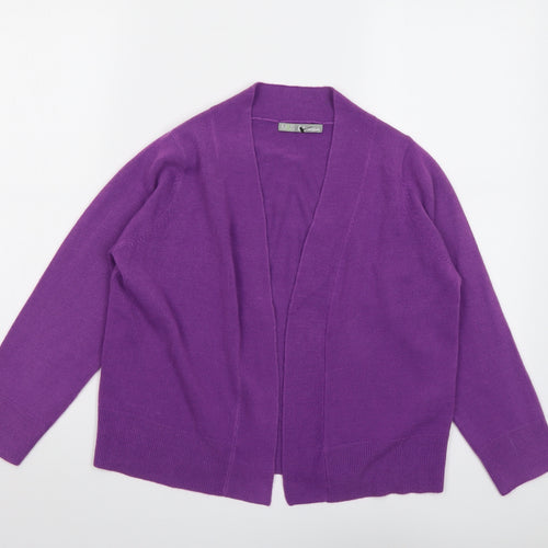 Marks and Spencer Womens Purple V-Neck Acrylic Cardigan Jumper Size 10