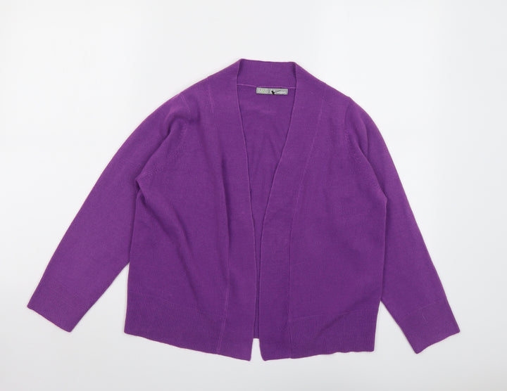 Marks and Spencer Womens Purple V-Neck Acrylic Cardigan Jumper Size 10