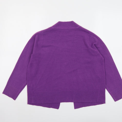 Marks and Spencer Womens Purple V-Neck Acrylic Cardigan Jumper Size 10