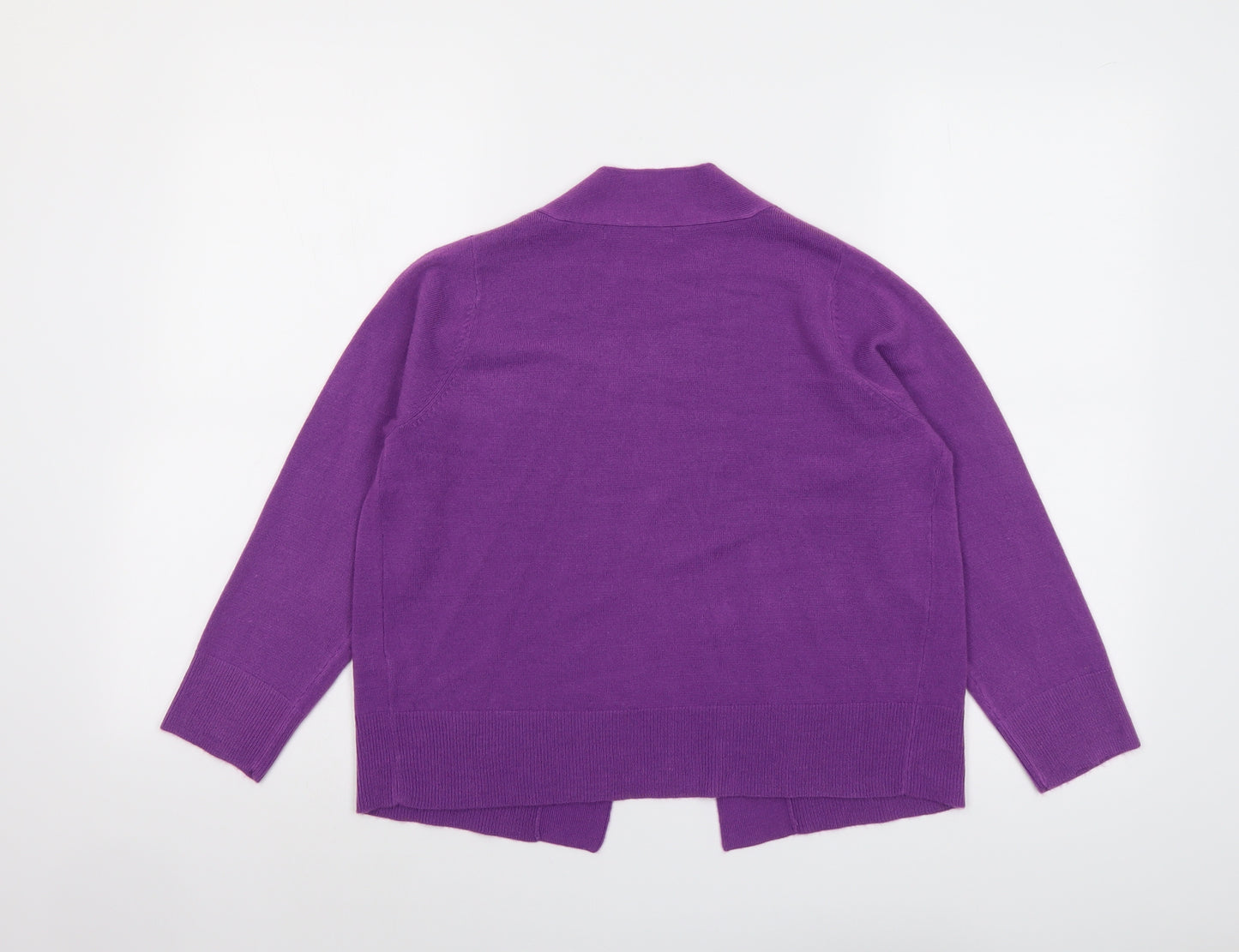 Marks and Spencer Womens Purple V-Neck Acrylic Cardigan Jumper Size 10