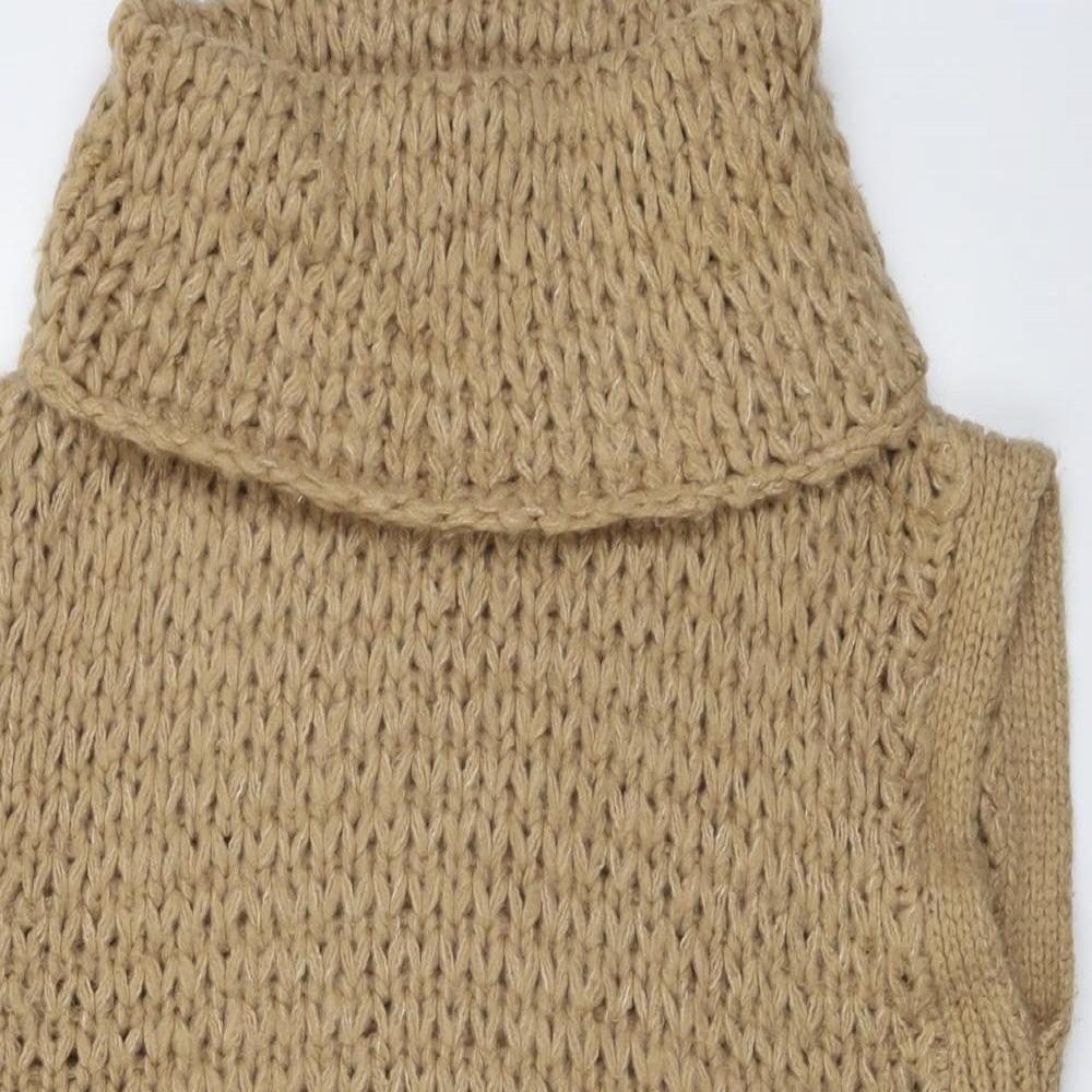 Mint Velvet Womens Beige Roll Neck Acrylic Vest Jumper Size L