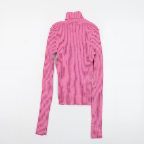 ASOS Womens Pink Roll Neck Viscose Pullover Jumper Size 8