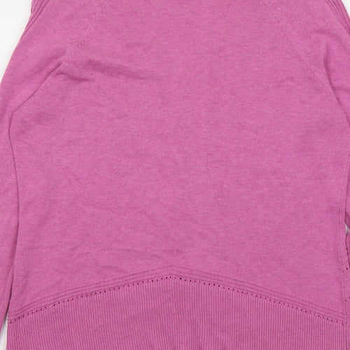 Mistral Womens Pink V-Neck Cotton Cardigan Jumper Size 14