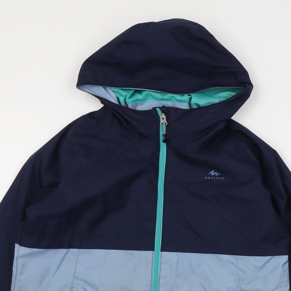 Quechua Boys Blue Windbreaker Jacket Size 14-15 Years Zip