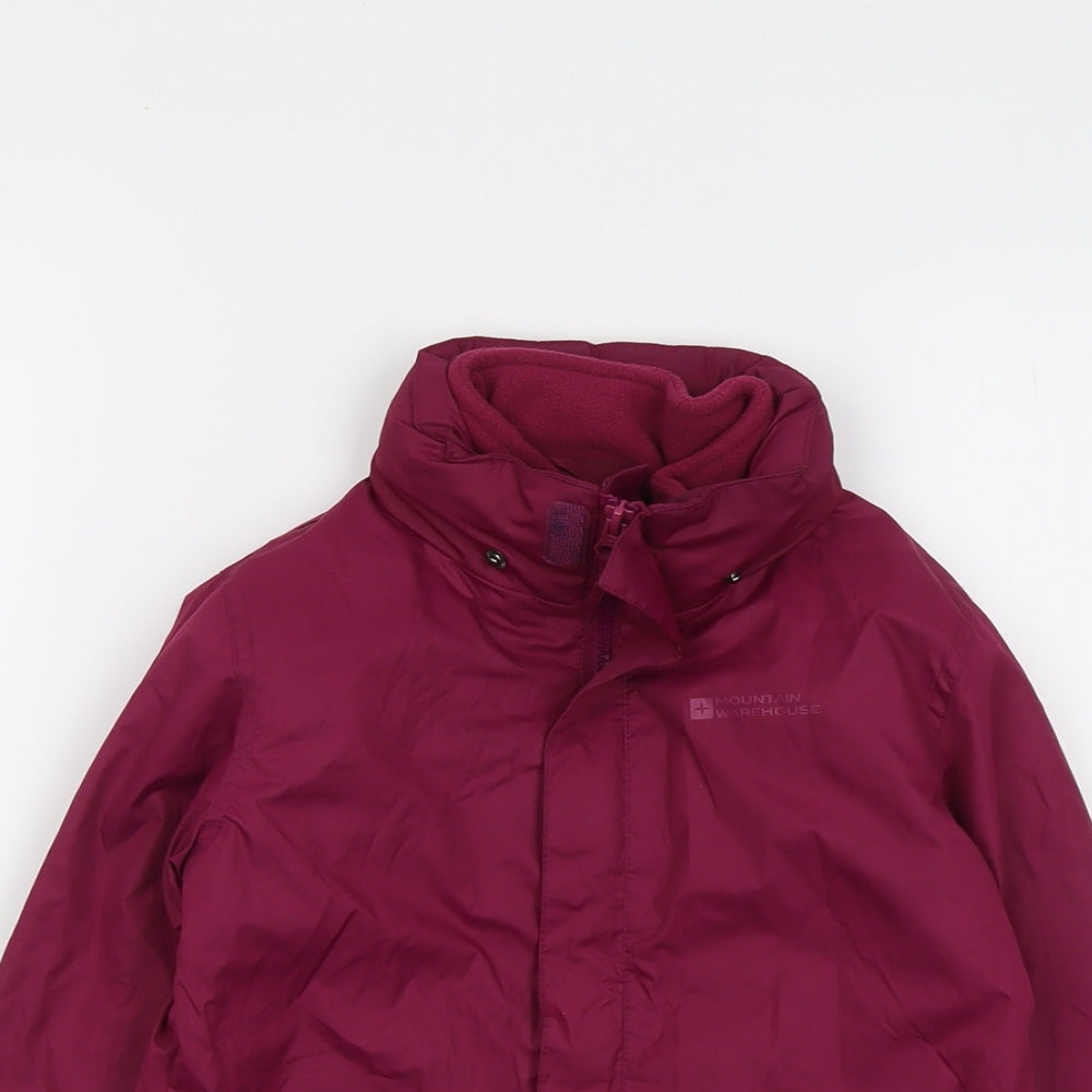 Mountain Warehouse Girls Purple Windbreaker Jacket Size 5-6 Years Zip