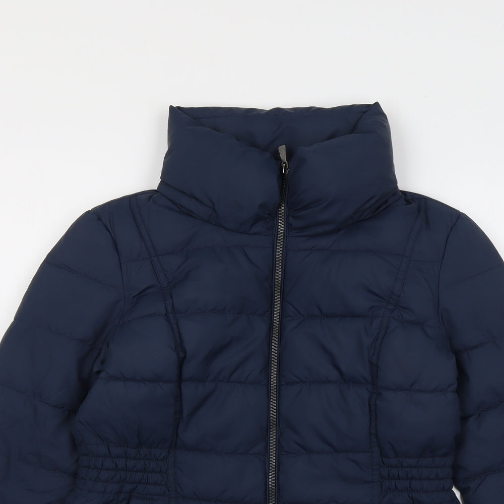 Marks and Spencer Womens Blue Puffer Jacket Jacket Size 6 Zip
