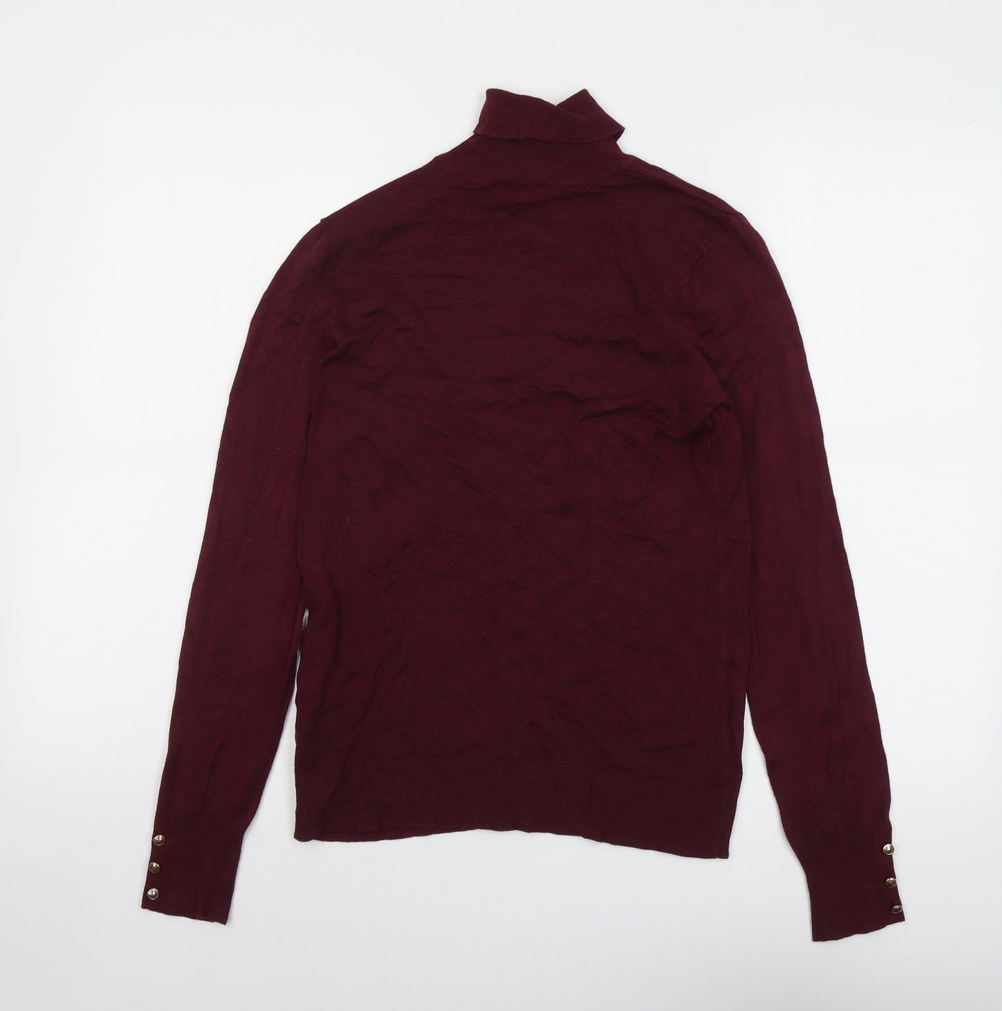 Dorothy Perkins Womens Purple Roll Neck Viscose Pullover Jumper Size 12