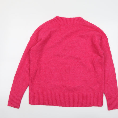 NEXT Womens Pink Round Neck Cotton Pullover Jumper Size M
