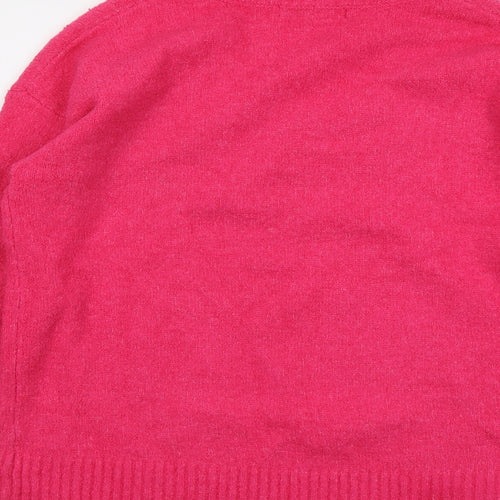 NEXT Womens Pink Round Neck Cotton Pullover Jumper Size M