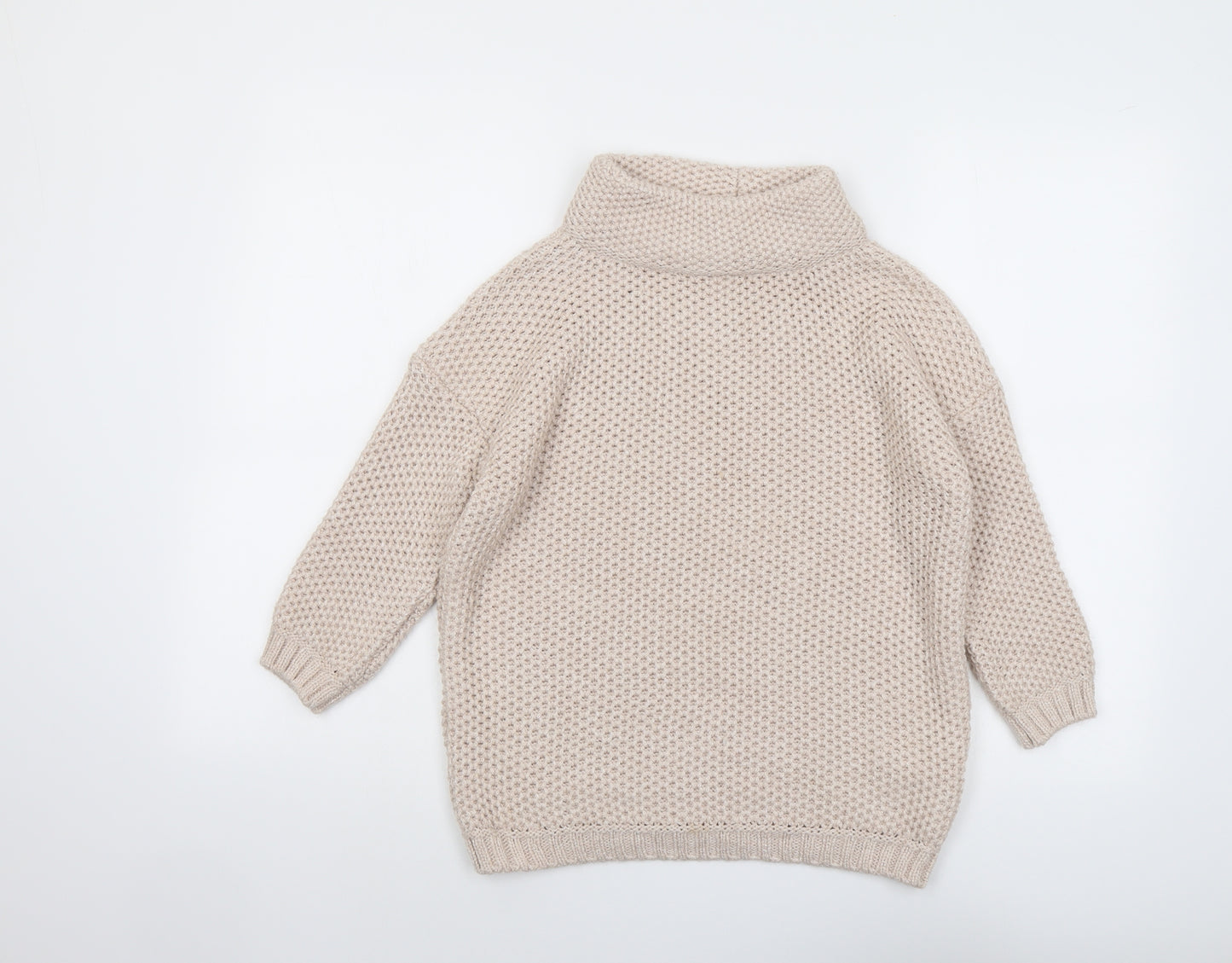 Marks and Spencer Womens Pink Roll Neck Acrylic Pullover Jumper Size 8