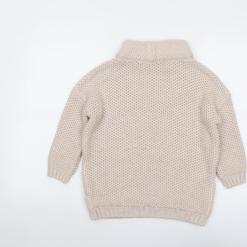 Marks and Spencer Womens Pink Roll Neck Acrylic Pullover Jumper Size 8