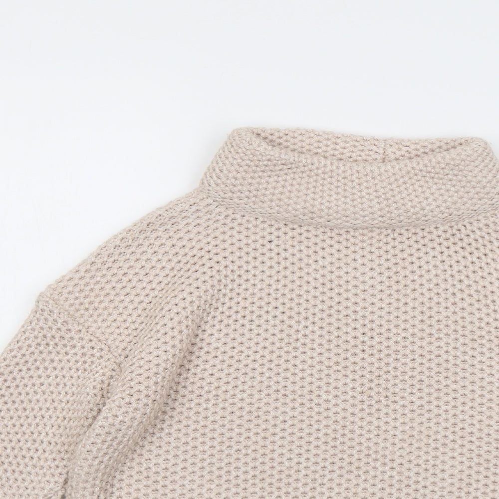 Marks and Spencer Womens Pink Roll Neck Acrylic Pullover Jumper Size 8