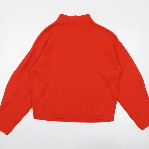 H&M Womens Red High Neck Polyester Pullover Jumper Size S