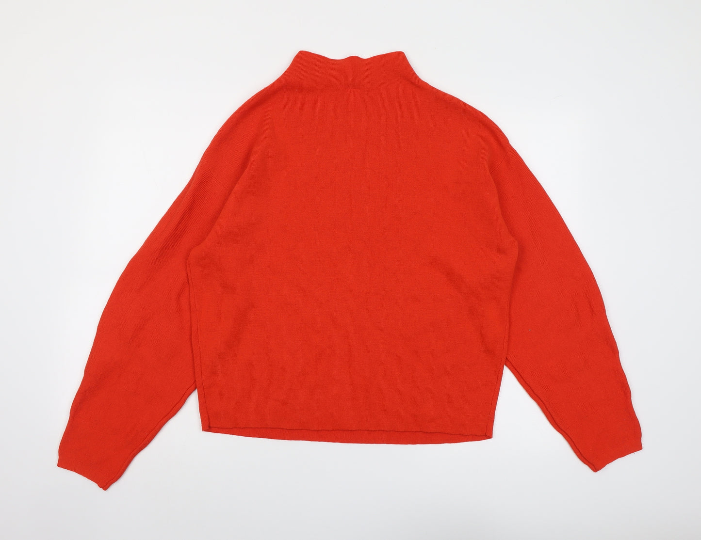 H&M Womens Red High Neck Polyester Pullover Jumper Size S