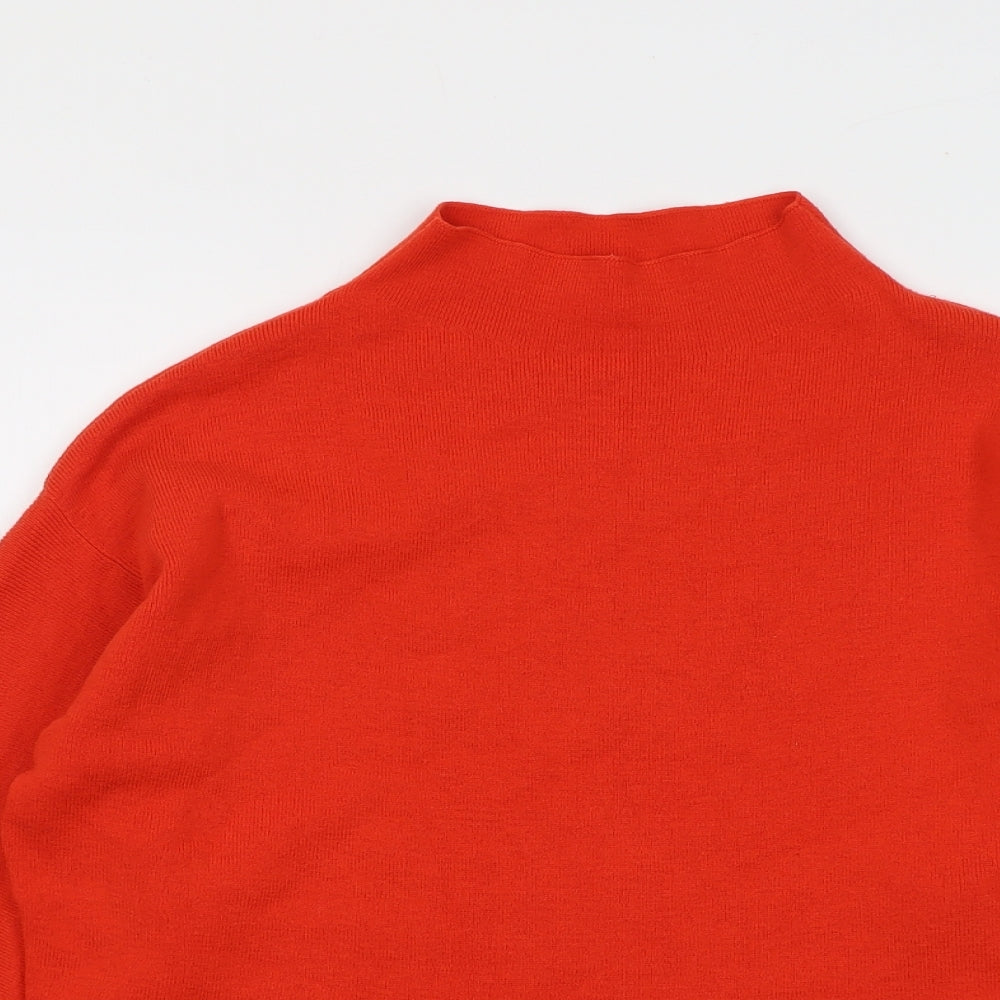 H&M Womens Red High Neck Polyester Pullover Jumper Size S