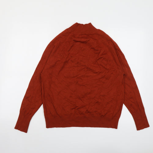 M&Co Womens Red High Neck Viscose Pullover Jumper Size 14