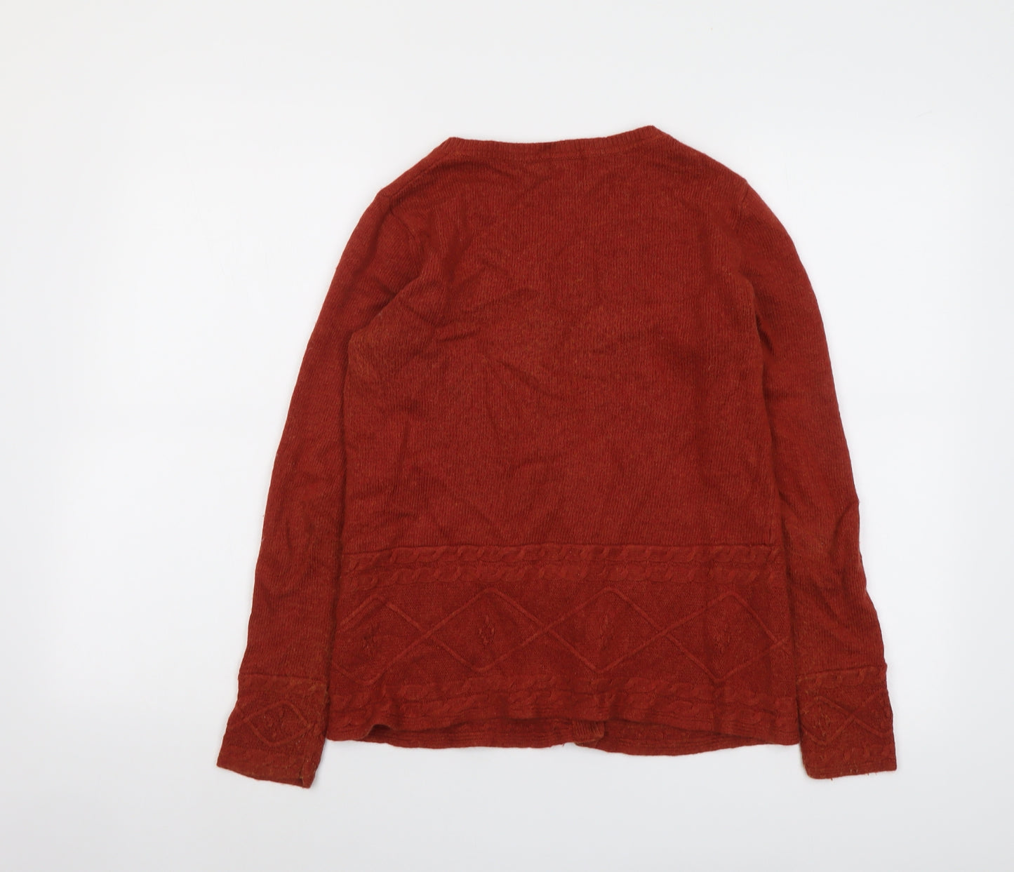 White Stuff Womens Red Round Neck Viscose Cardigan Jumper Size 10