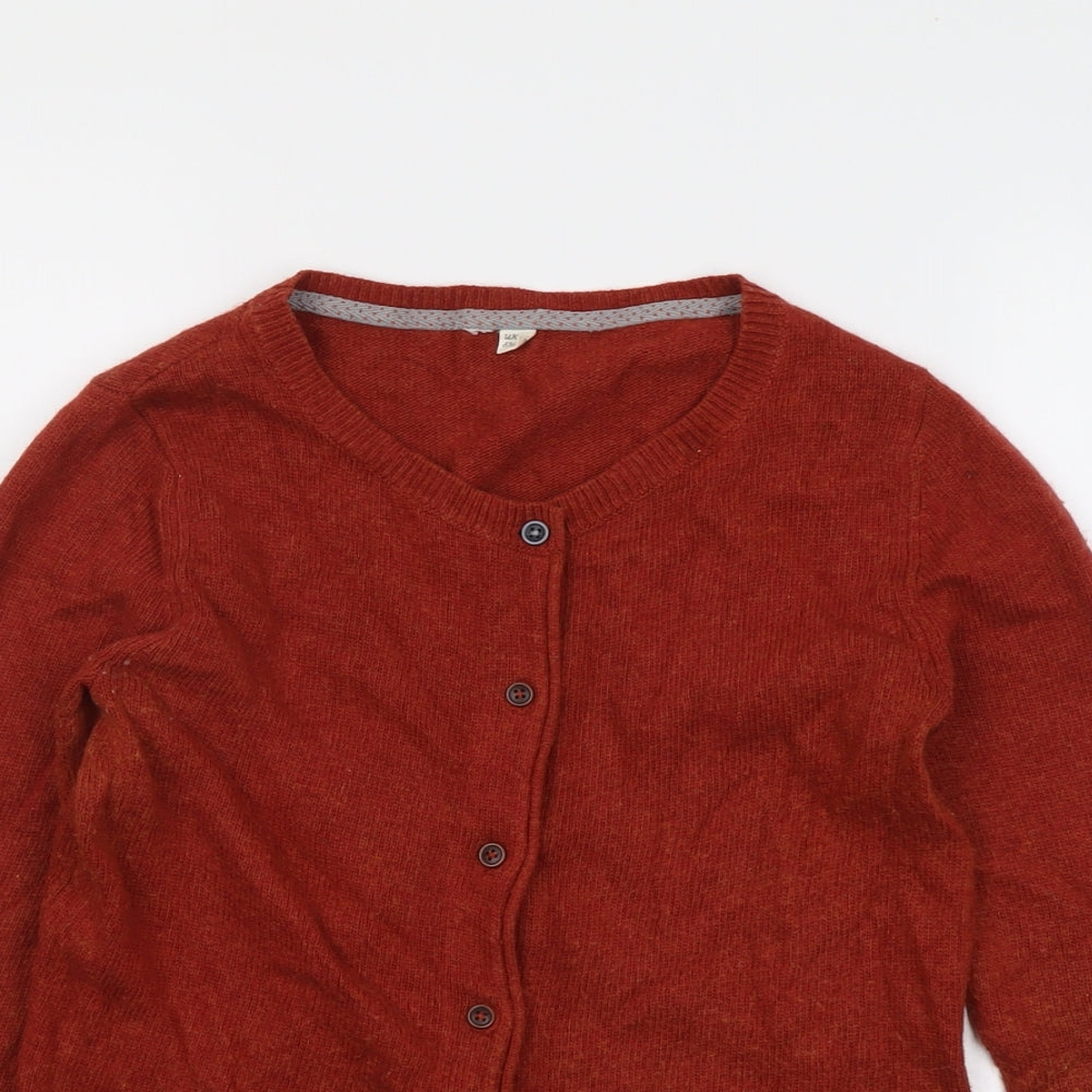 White Stuff Womens Red Round Neck Viscose Cardigan Jumper Size 10