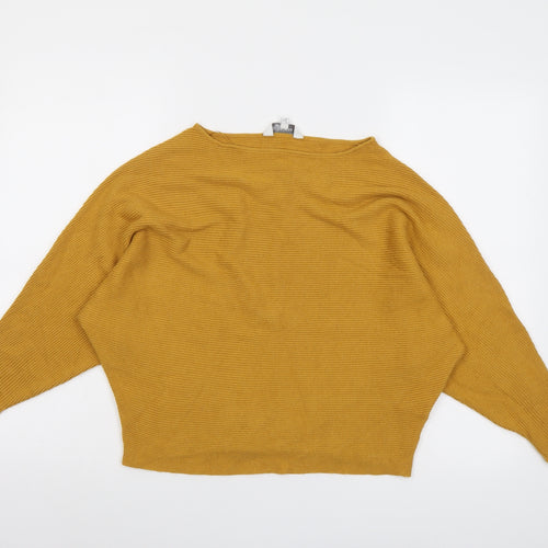 Principles Womens Yellow Boat Neck Viscose Pullover Jumper Size 12