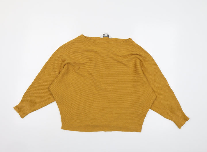 Principles Womens Yellow Boat Neck Viscose Pullover Jumper Size 12