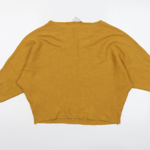 Principles Womens Yellow Boat Neck Viscose Pullover Jumper Size 12
