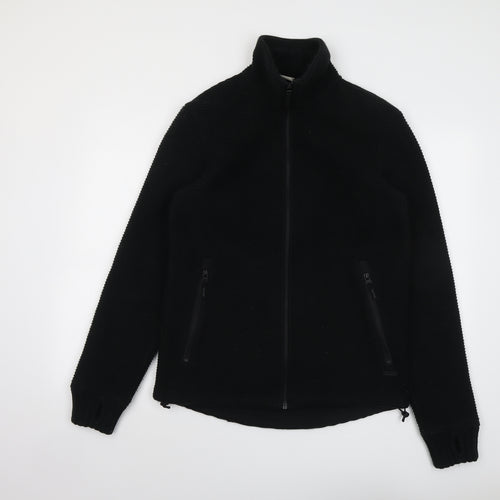 Bench Mens Black High Neck Acrylic Full Zip Jumper Size S Long Sleeve